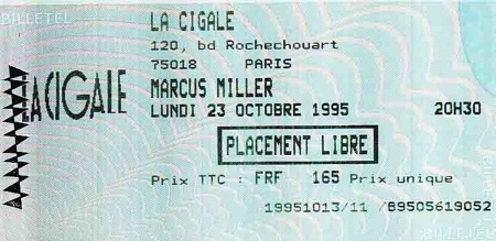 Marcus Miller 23-10-1995 Marcus Miller 23-10-1995