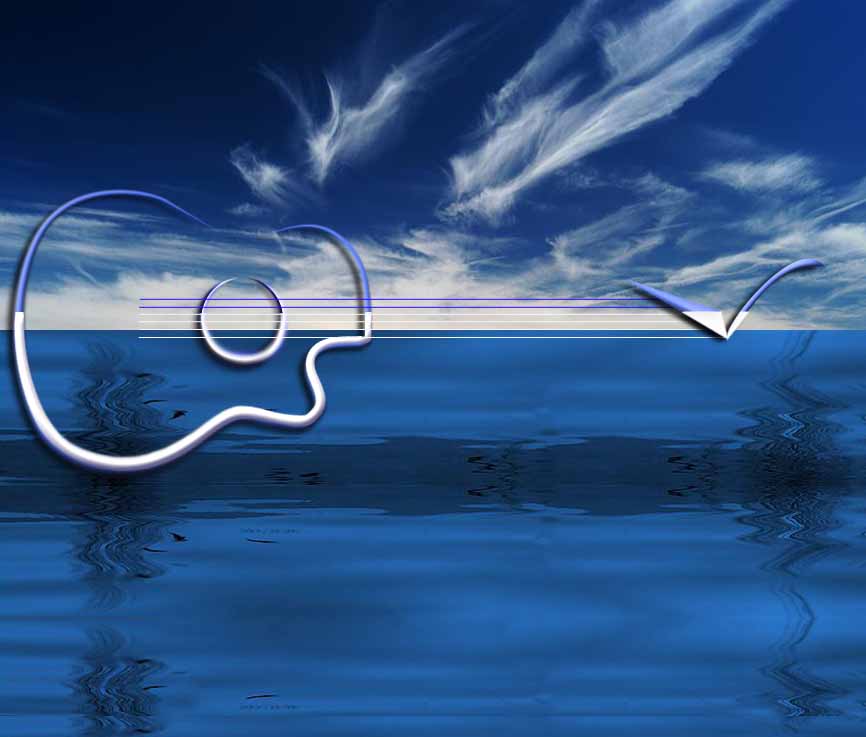 Guitare page d'accueil fond bleu